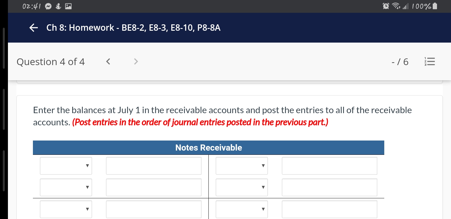 Ch 8: Homework - BE8-2, E8-3, E8-10, P8-8A Question 4 of 4