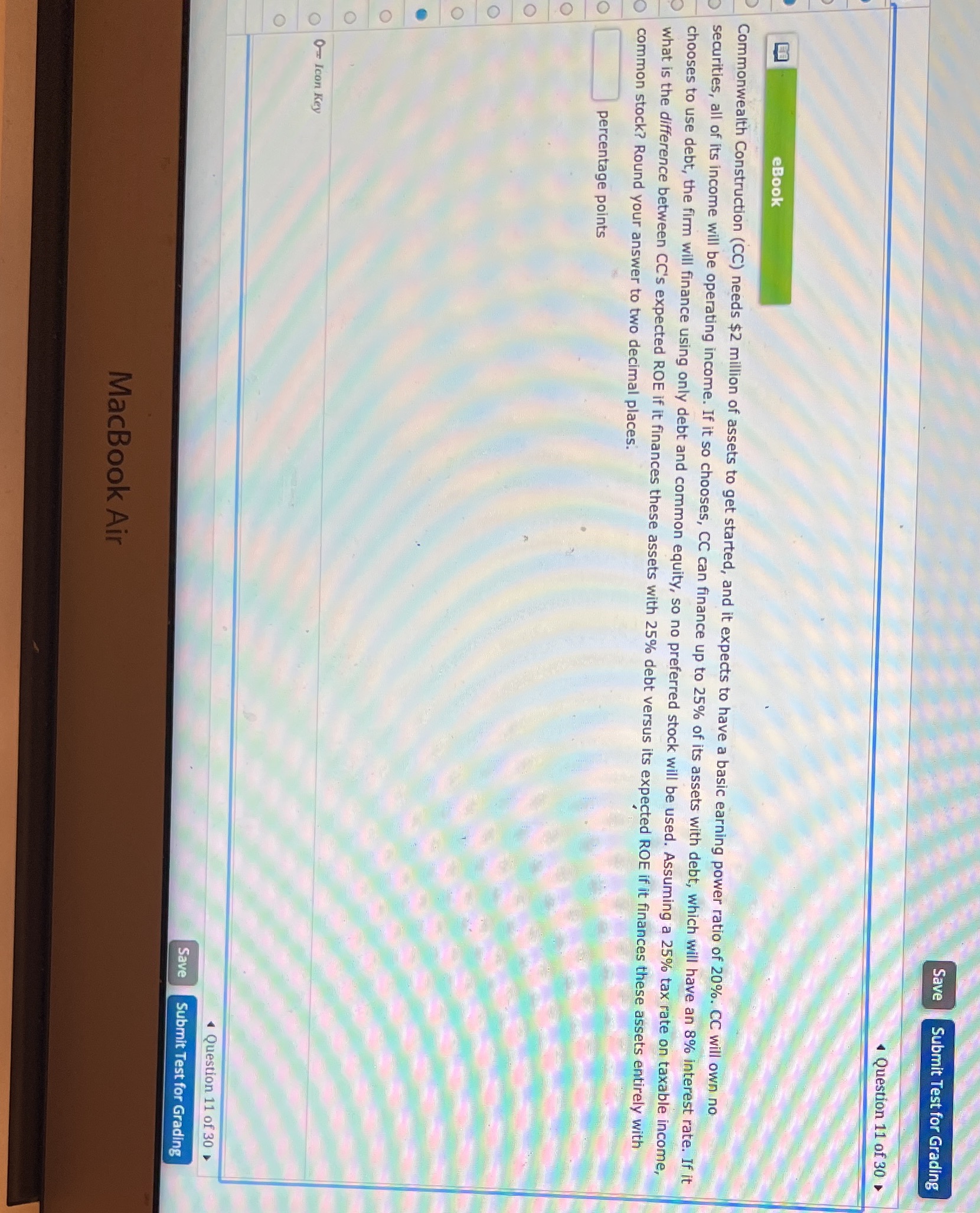  Save Submit Test for Grading Question 11 of 30 eBook Commonwealth