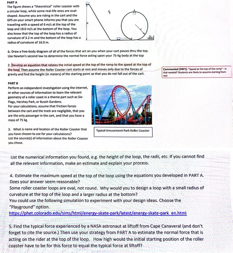 Please help PART A The figure shows a "theoretical" roller coaster with