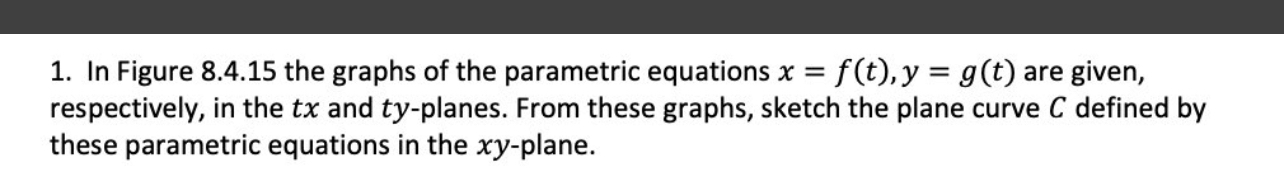 of the para metric equations x = f (t), y = g(t)