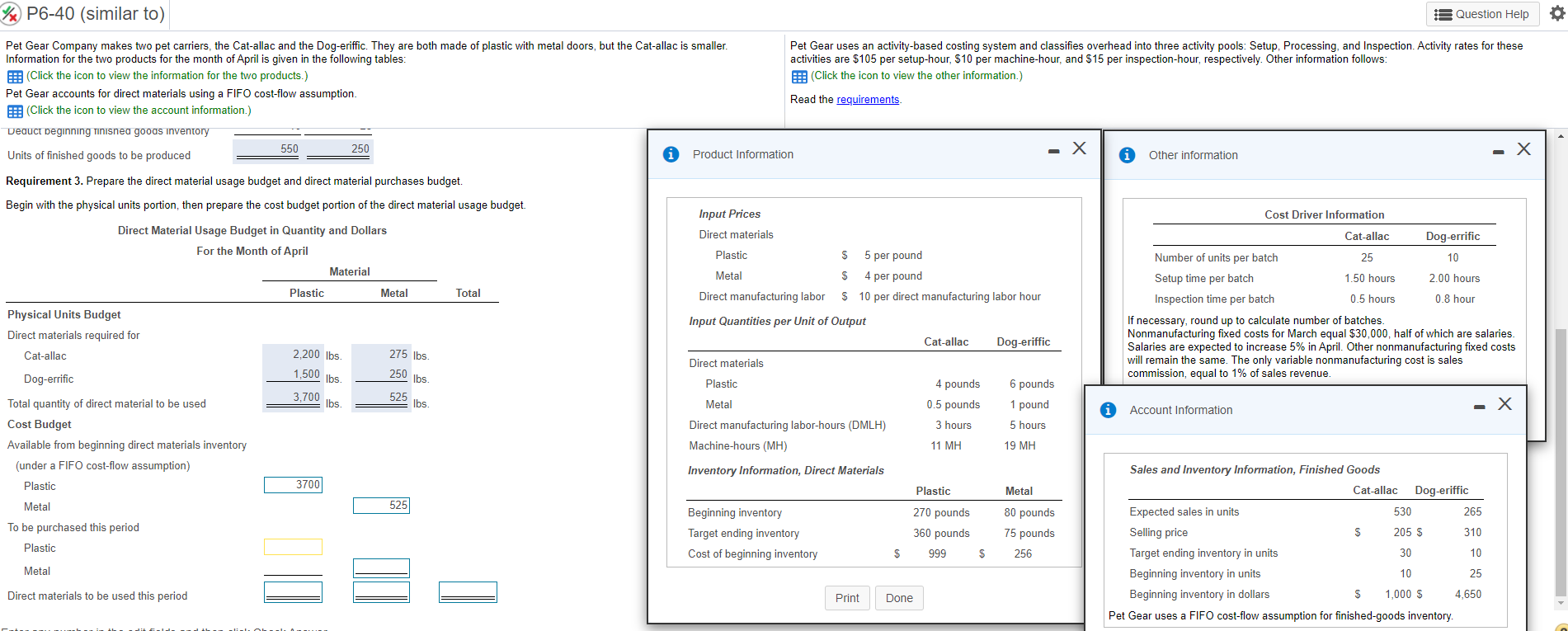 How do I solve for the cost budget? x P6-40 (similar to)