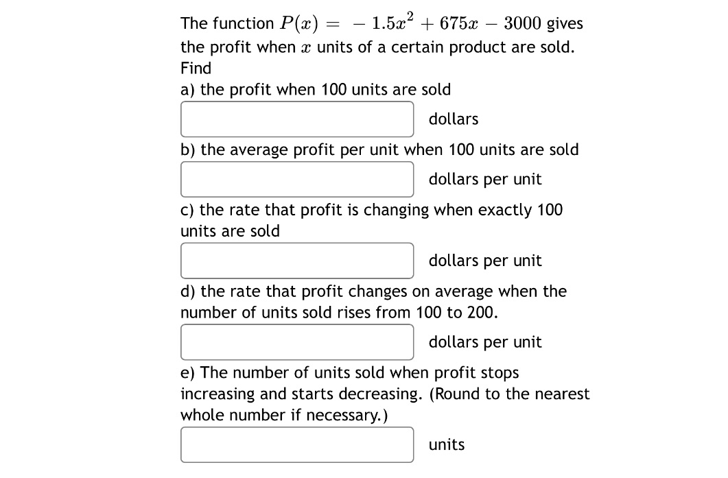 The function P(:I:) : 1.53:2 + 67511: 3000 gives the profit