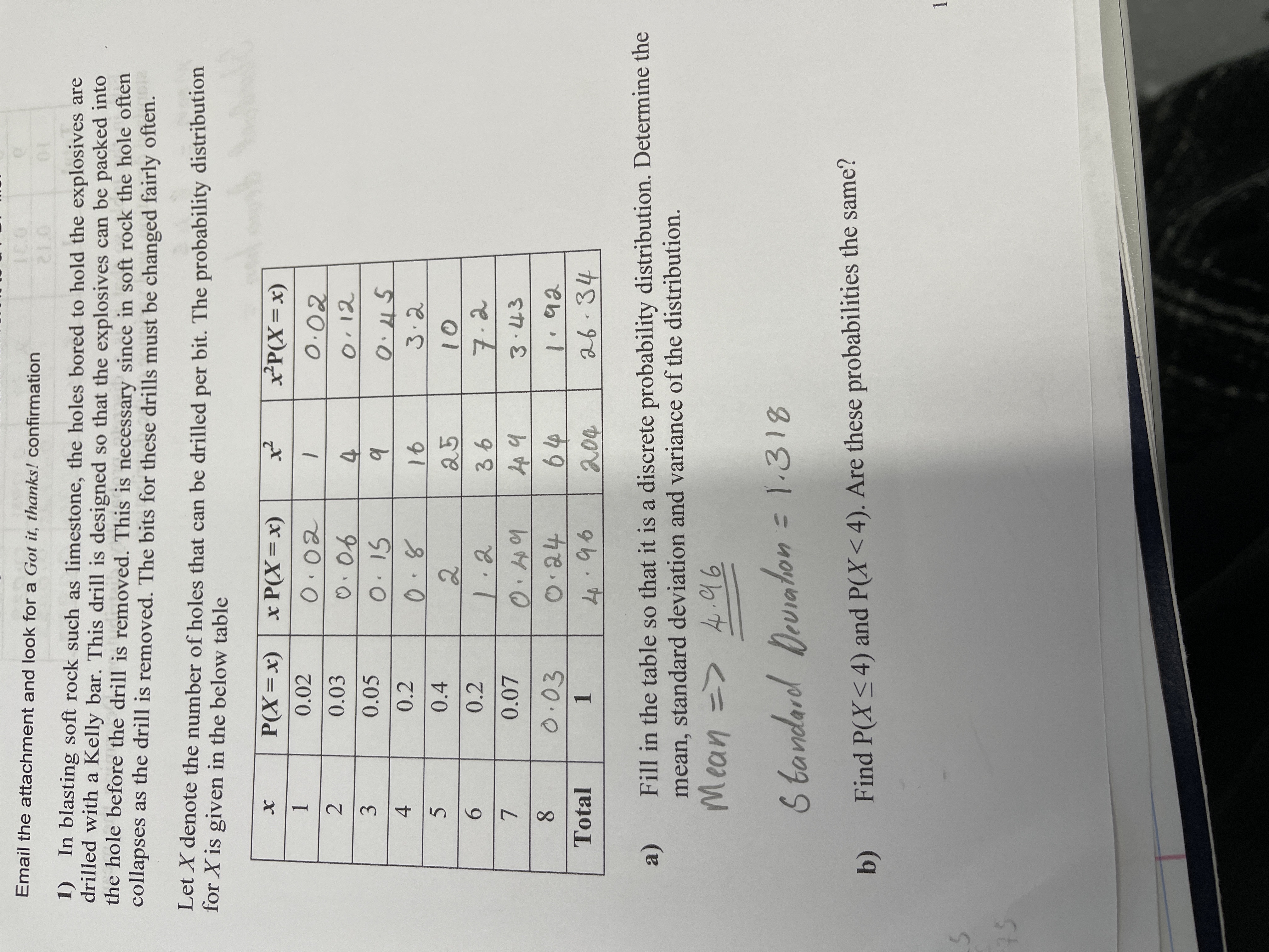 = 2) = P ( X S 4 ) = P (