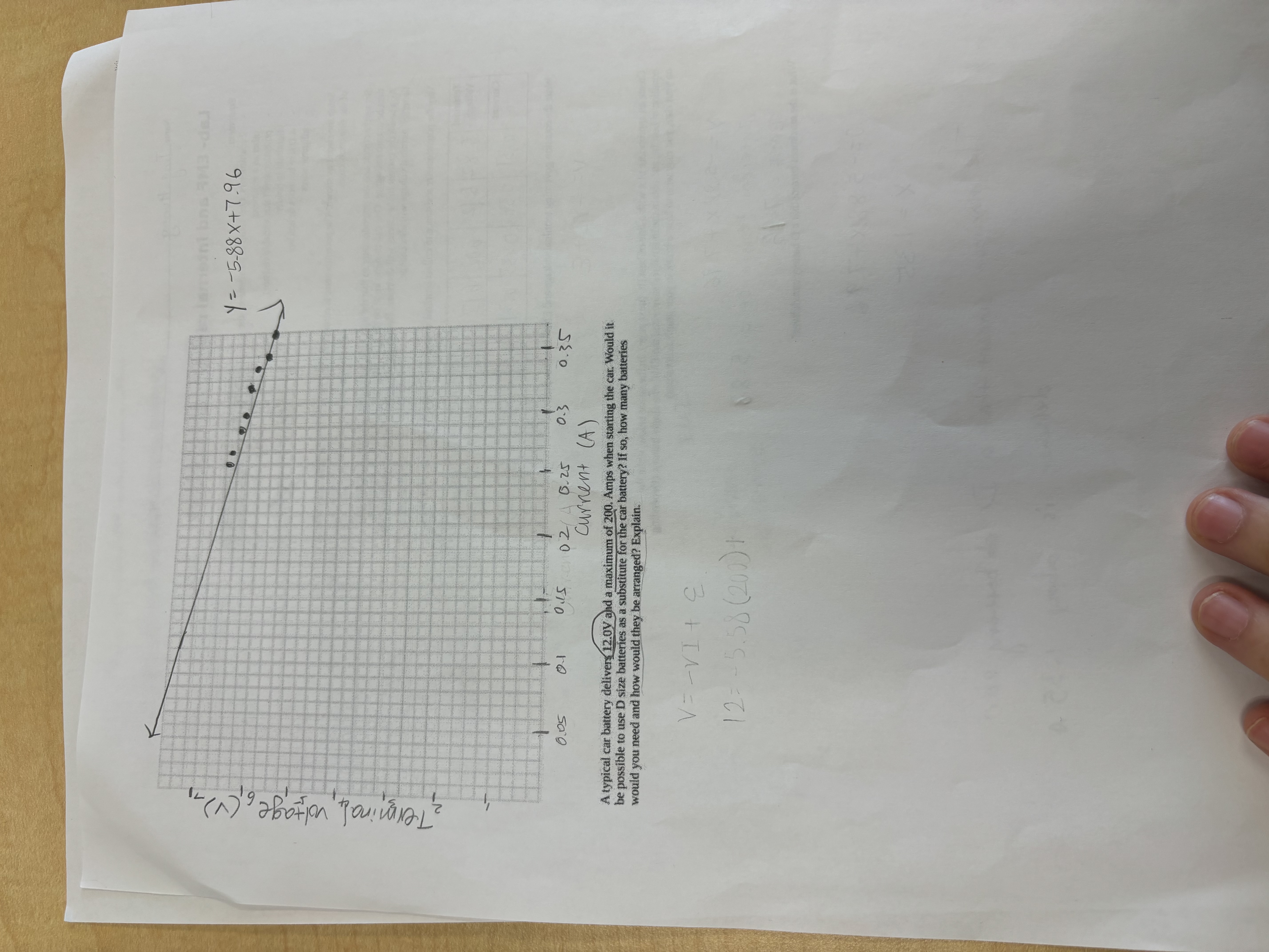  y = - 5-88 x +7. 96 2 Terminal voltage 6