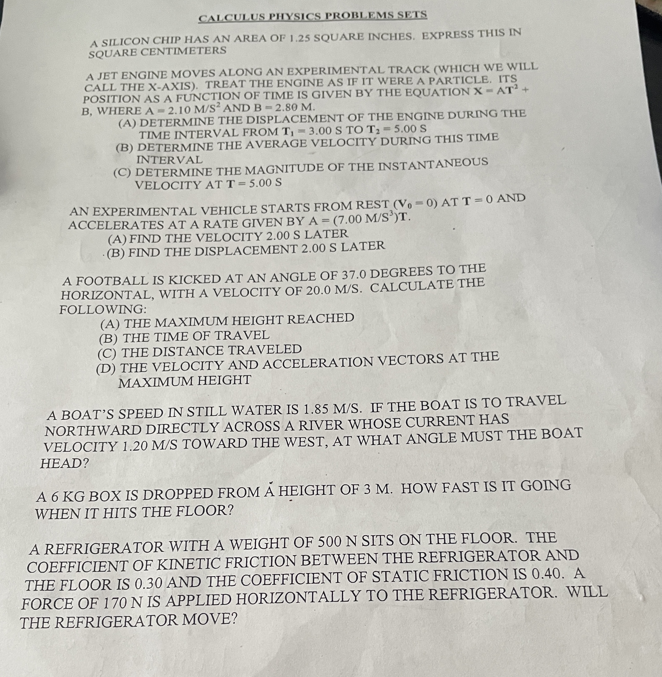 ALONG AN EXPERIMENTAL TRACK (WHICH WE WILL CALL THE X-AXIS). TREAT THE