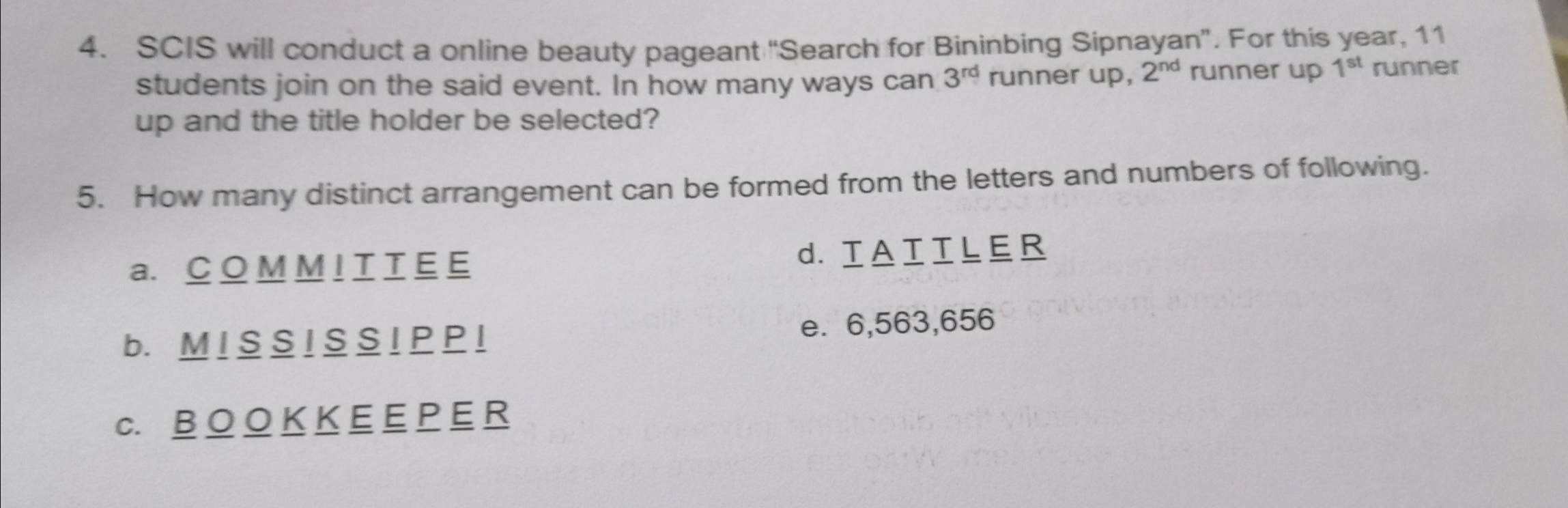 of 5 letters and 4 number. How many possible lock codes are