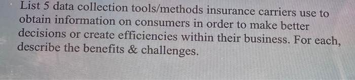 on consumers in order to make better decisions or create efficiencies within