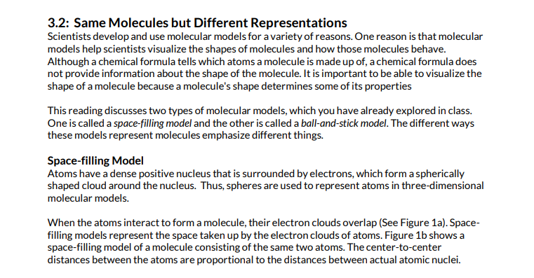 their electron clouds overlap (See Figure 1a). Space- filling models represent the