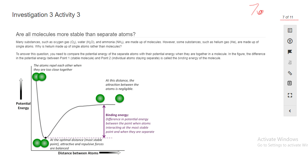 In class, you learned that when atoms get close to each other,