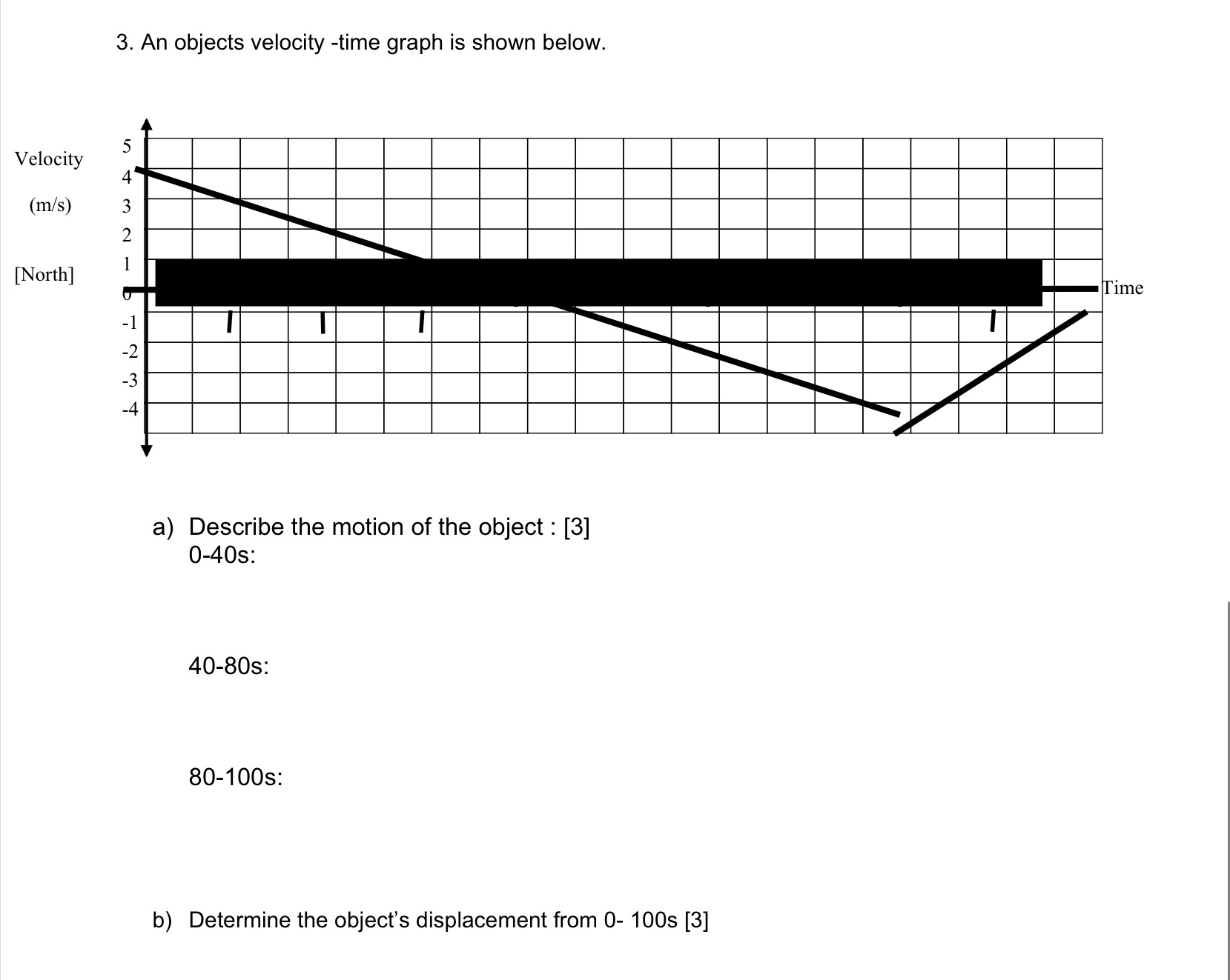 Answer 3) a and B 3. An objects velocity -time graph is
