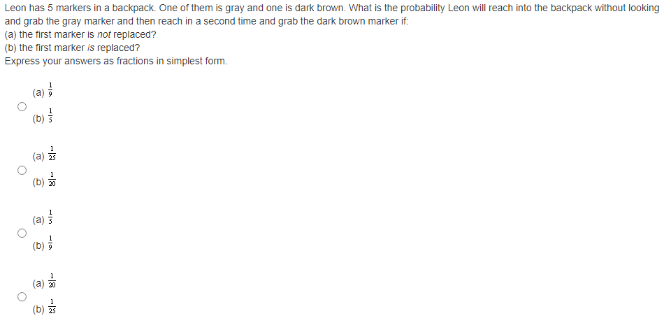 a good rating!Question 1: Choose the correct answer below: A bag contains