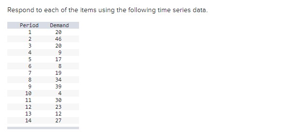 Exponential Smooth Error Absolute Error 1 20 2 48 3 20 9