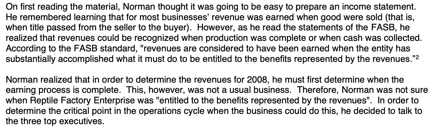 On first reading the material, Norman thought it was going to