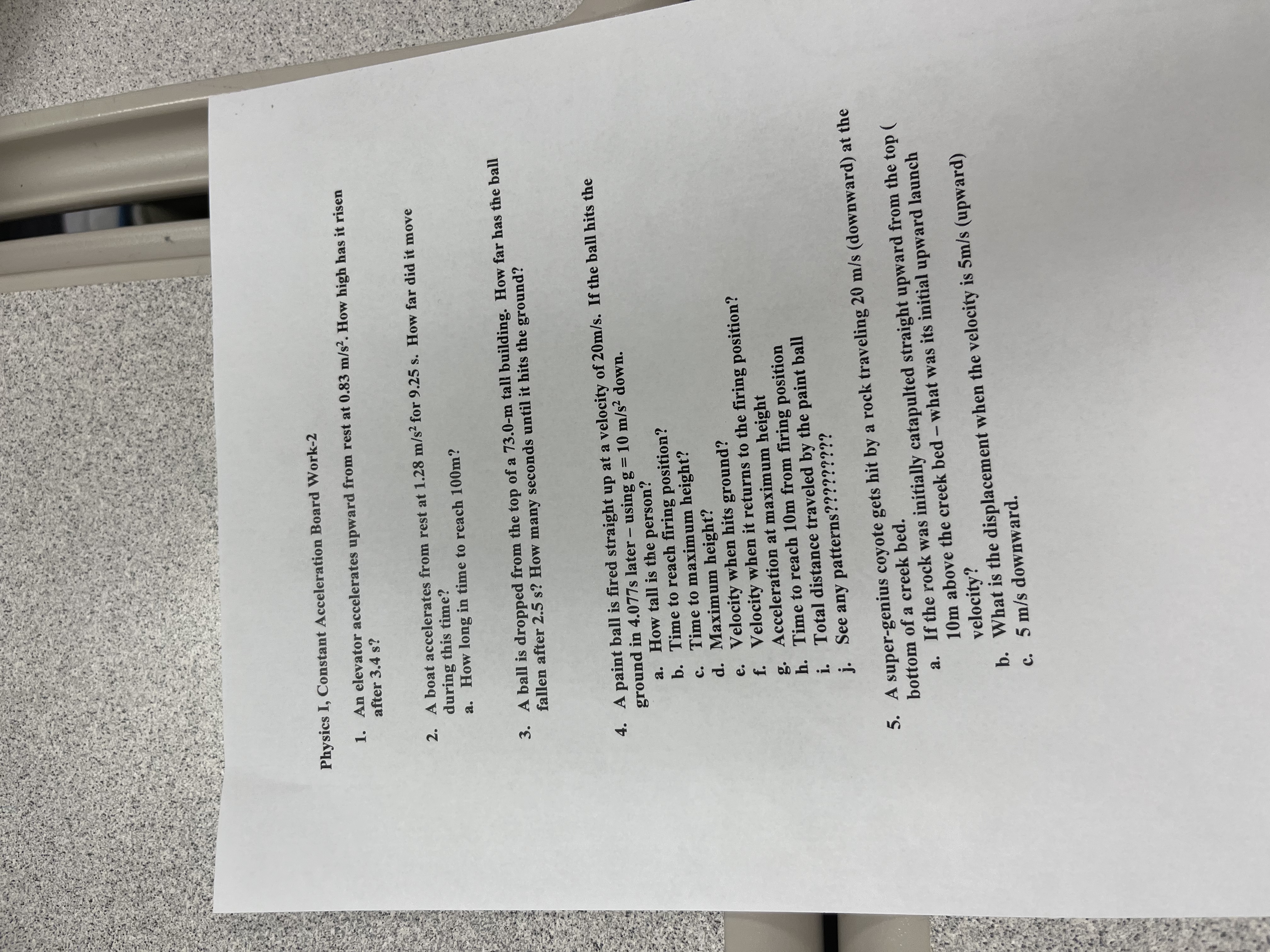 from rest at 0.83 m/s2. How high has it risen after 3.4