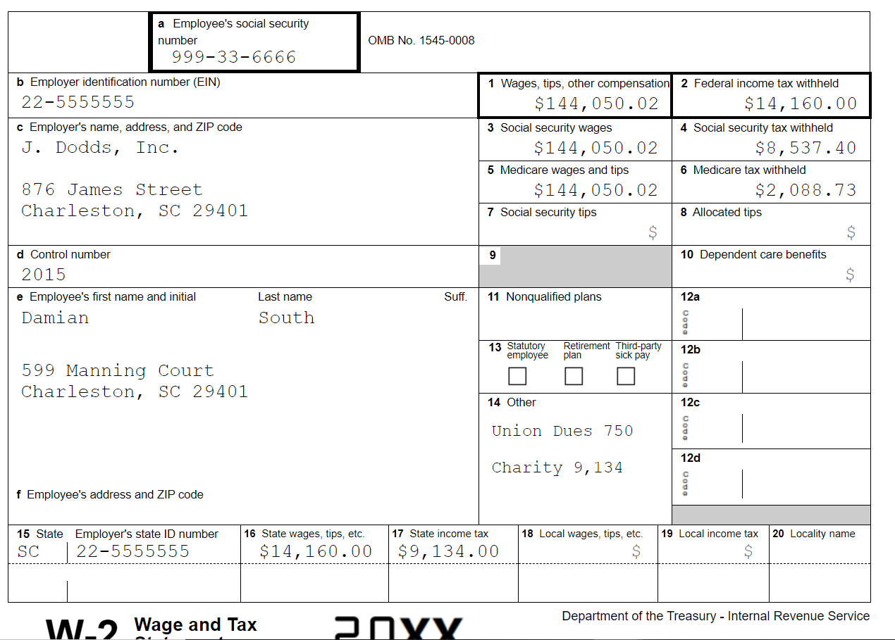 Form W-2 Complete the W-2 Form for the two employees of J.