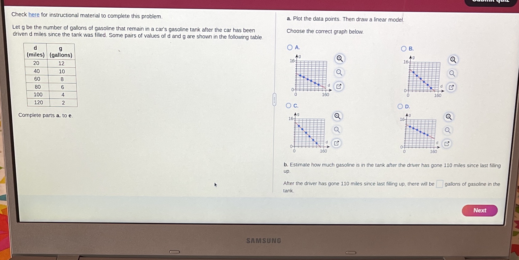  Check here for instructional material to complete this problem. a. Plot