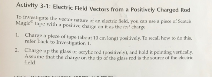 a Positively Charged Rod To investigate the vector nature of an electric