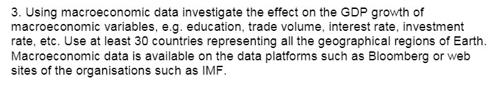 of macroeconomic variables, e.g. education, trade volume, interest rate, investment rate, etc.