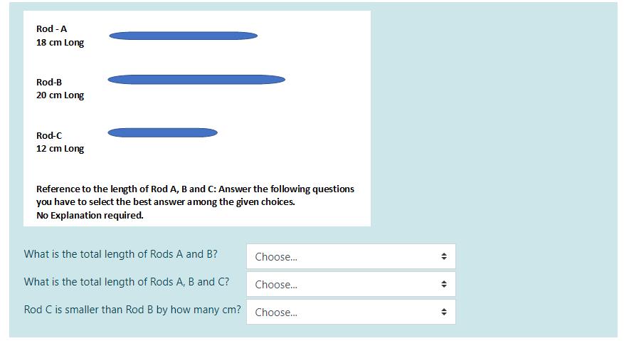  Rod - A 18 cm Long Rod-B 20 cm Long Rod-C
