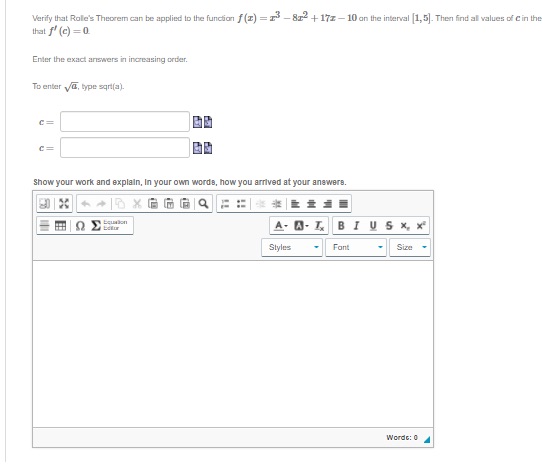 (x) = 24 - 8x2 + 172 - 10 on the interval