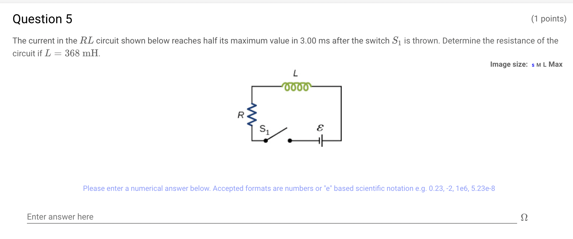 Question 3 (1 points) A long, cylindrical solenoid with 97.6 turns per
