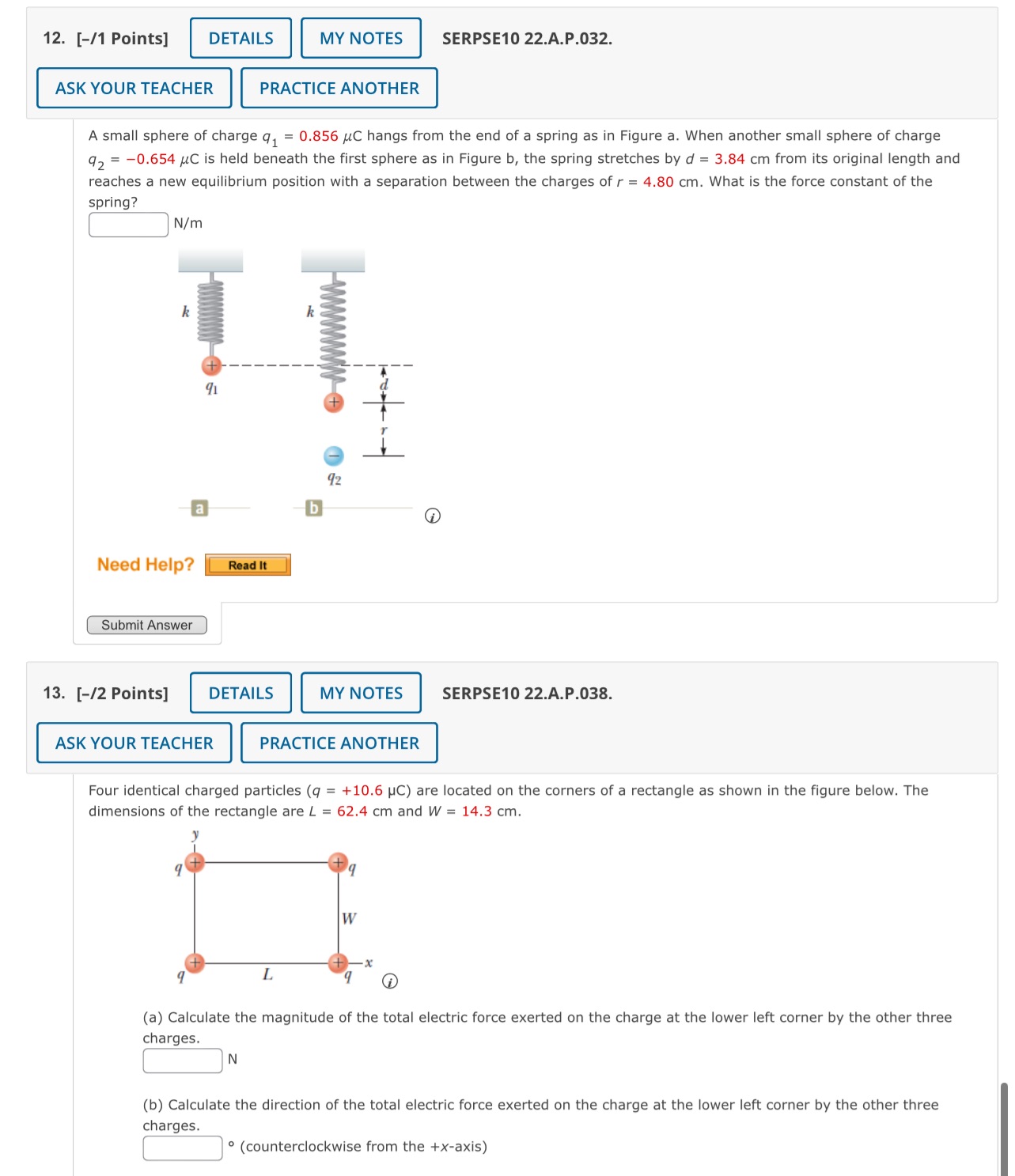  12. [-/1 Points] DETAILS MY NOTES SERPSE10 22.A.P.032. ASK YOUR TEACHER