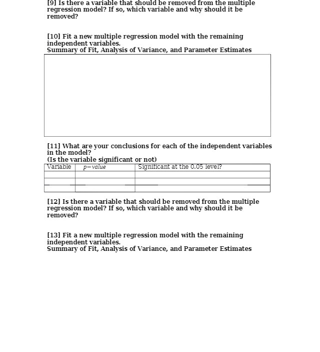 multiple regression model? If so, which variable and why should it he