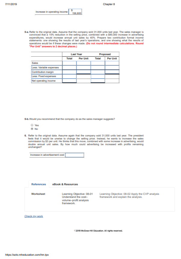 Chapter 8 Management Accounting: HRPD 703 Summer 2019 Chapter 8 instructions I