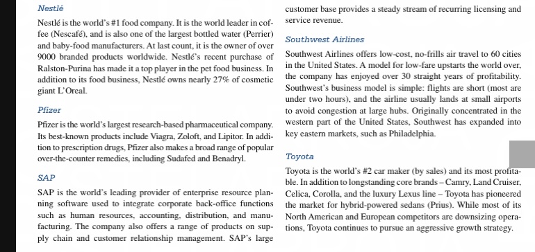 companies to the respective number.Using numbers 10, 11 and 12 on Exhibit