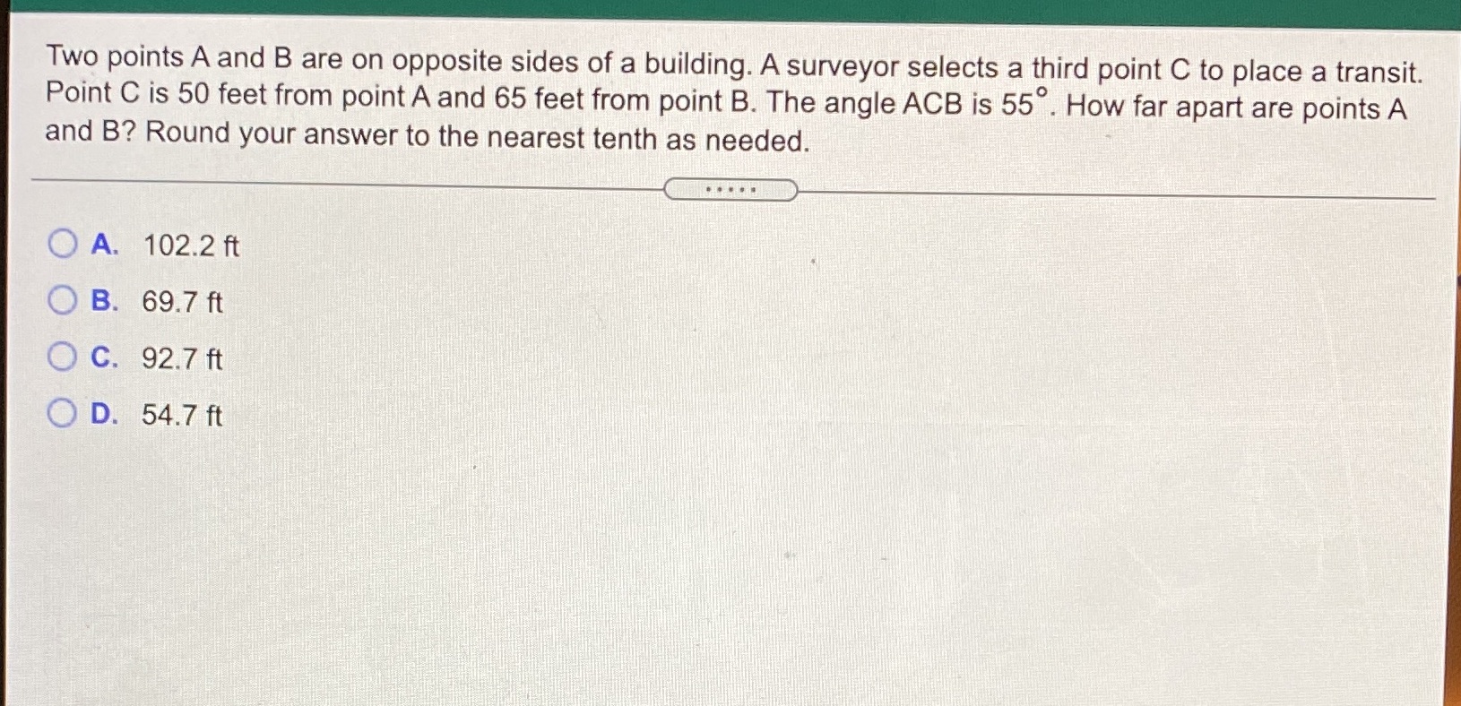 I need help on this question Two points A and B are
