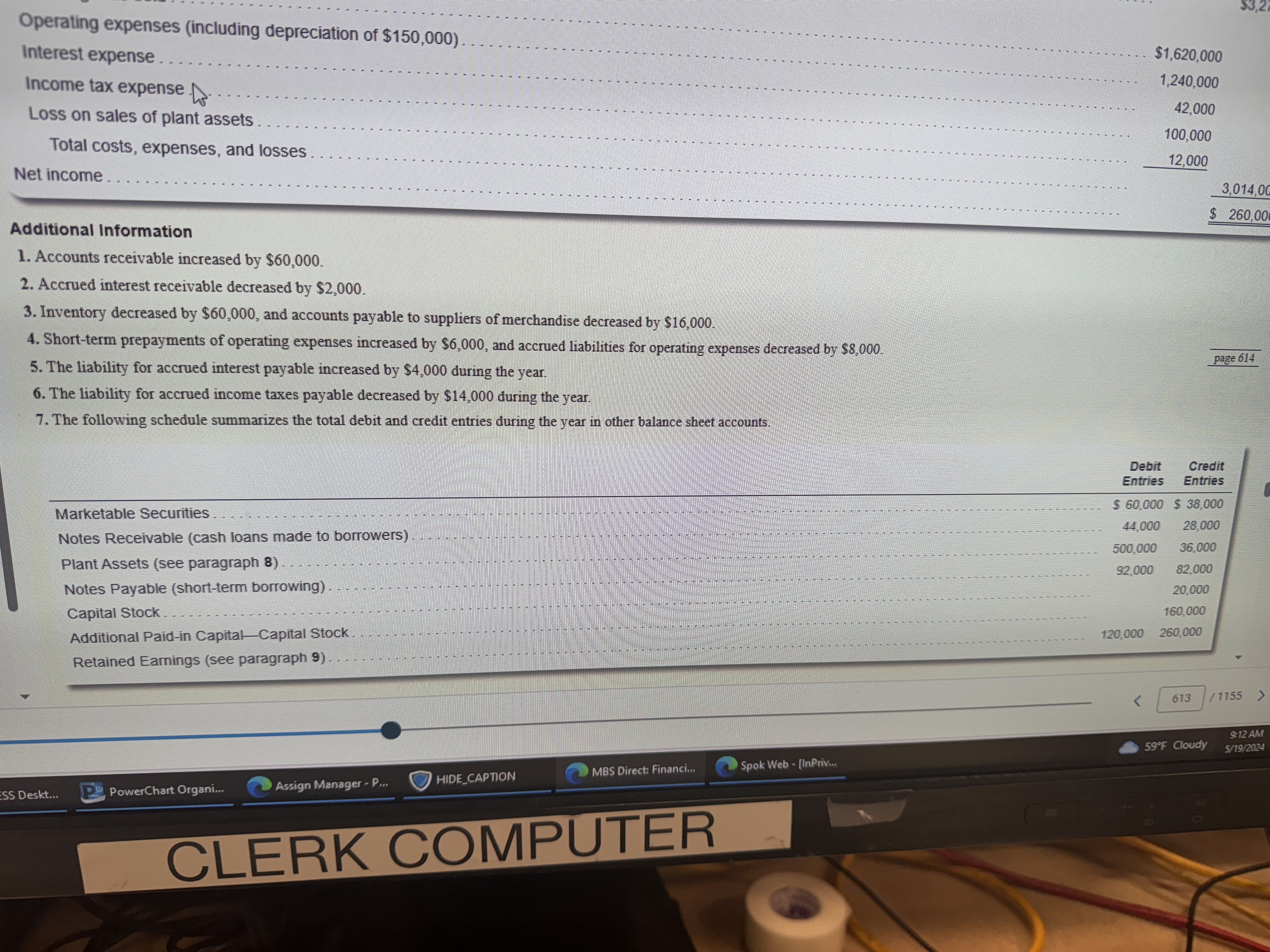 without a Worksheet company's balance sheet accounts. You are the controller for