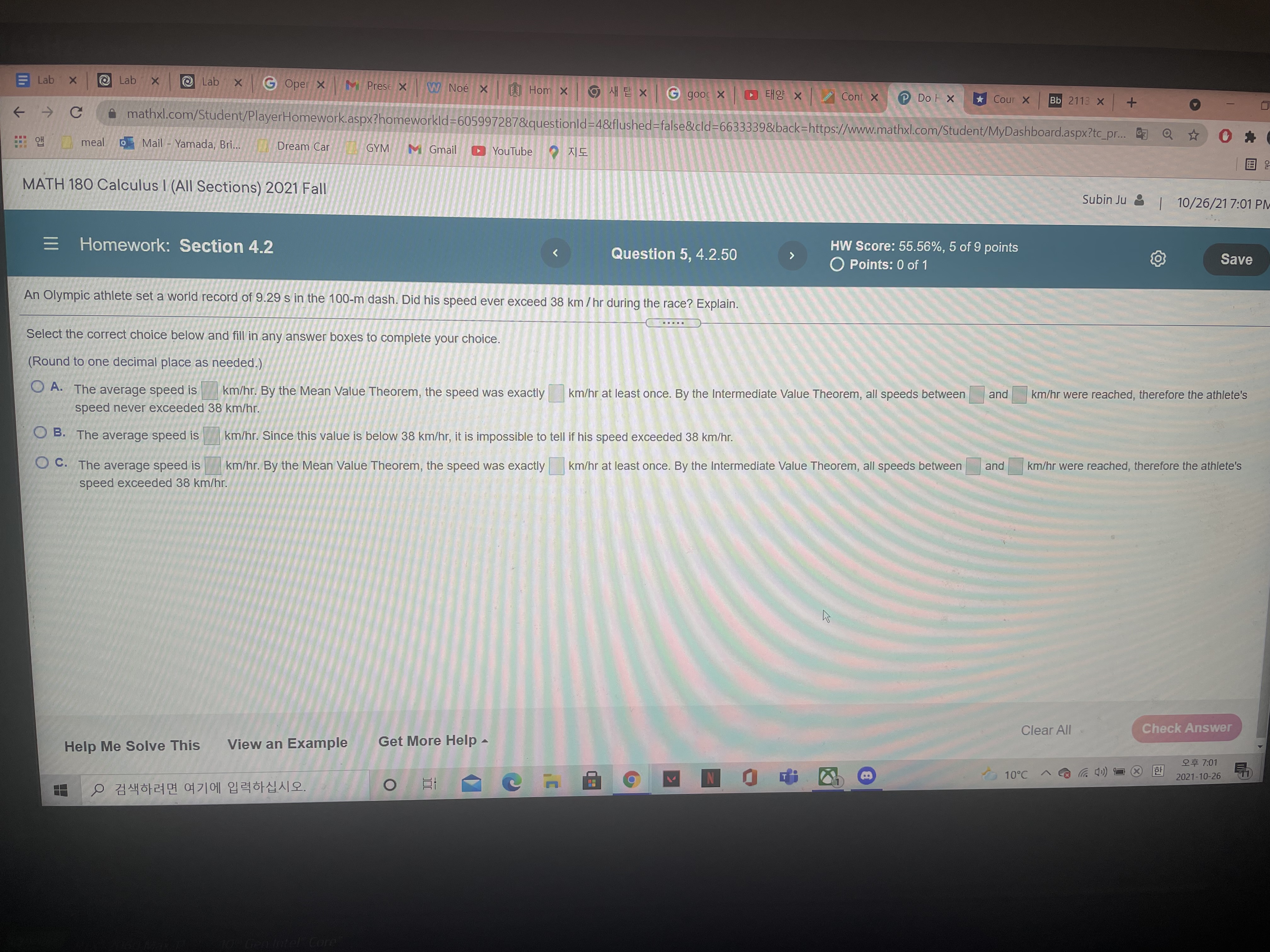 Dot X C mathxl.com/Student/PlayerHomework.aspx?homeworkld=605997287&questionld=4&flushed=false&cld=6633339&back=https://www.mathxl.com/S OH meal 10 Mail - Yamada, Bri... Dream