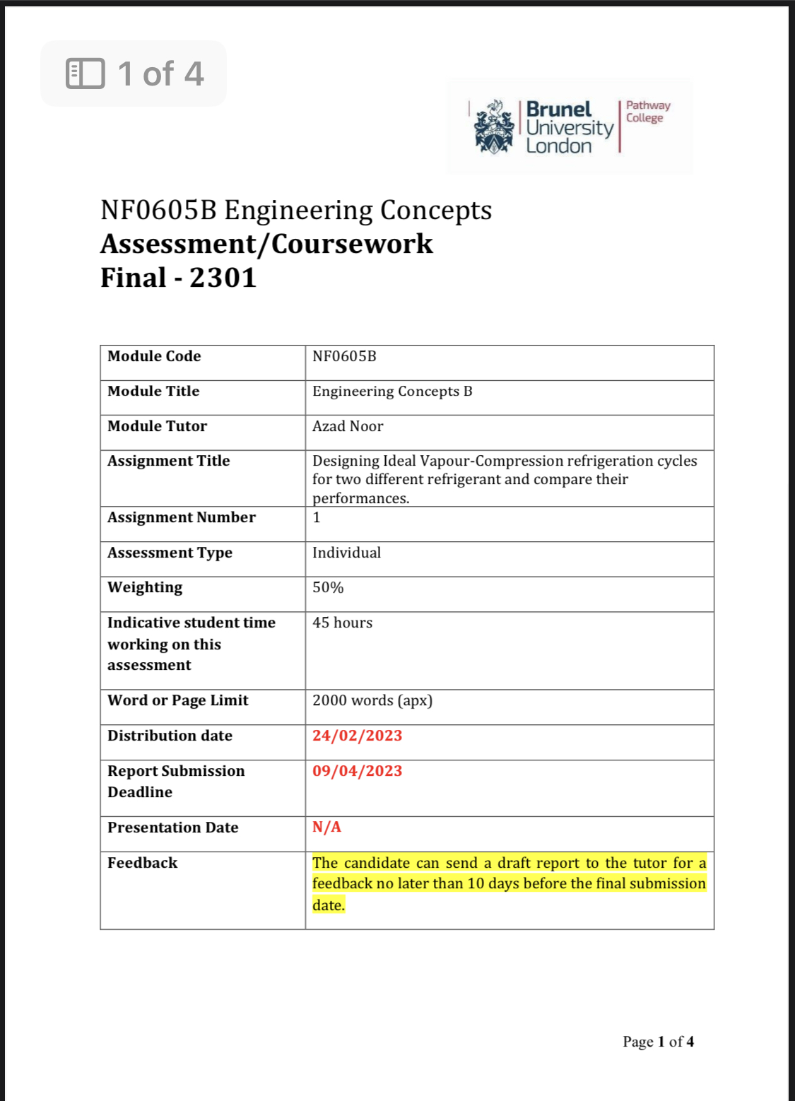 a section of the handbook, which explains the design and analysis of