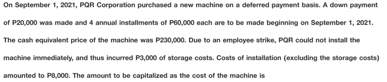 The answer is P238,000. I just need the complete solution. On September