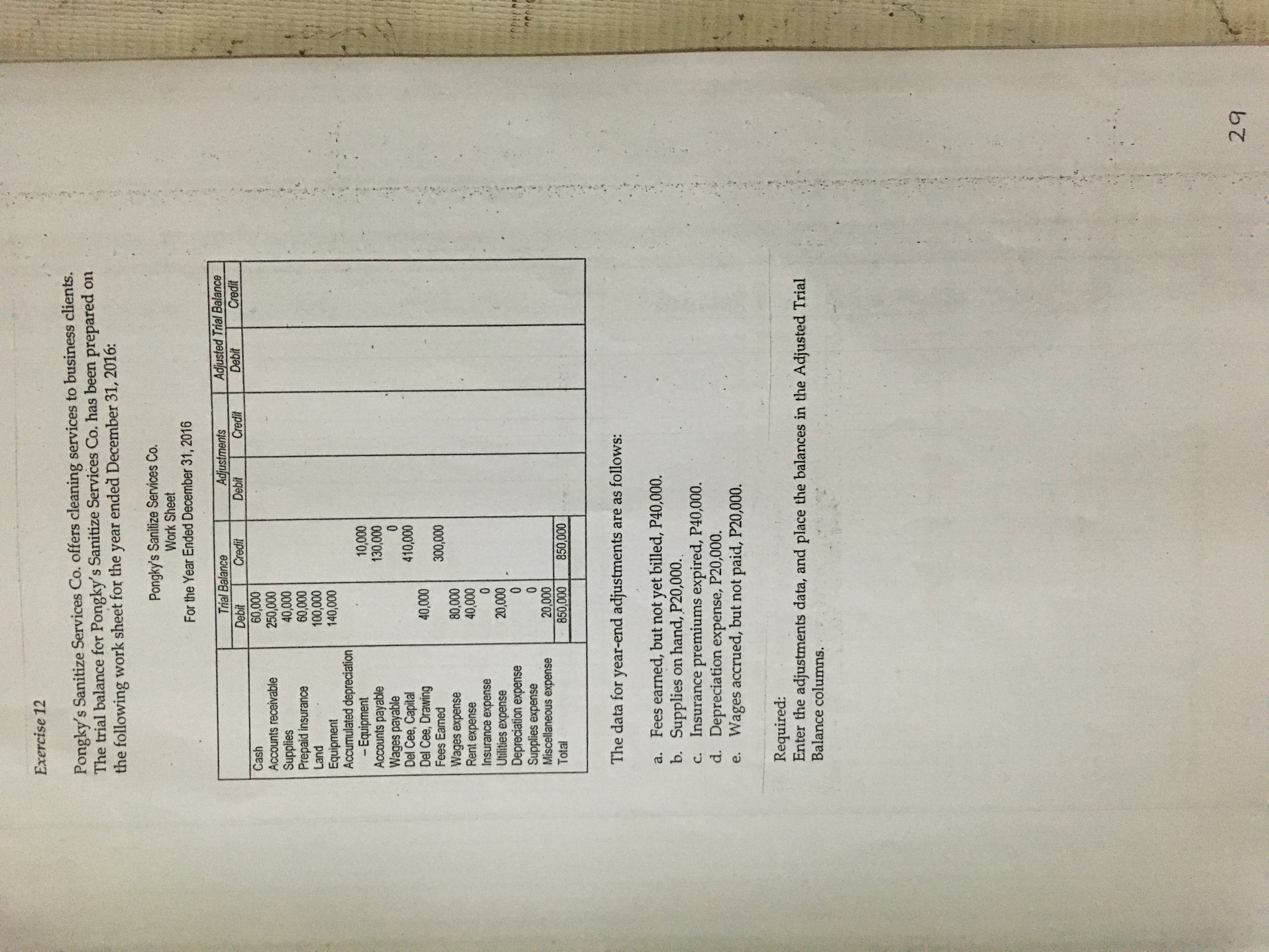 fragment or copyright intended. Exercise 9 From the following data, make the