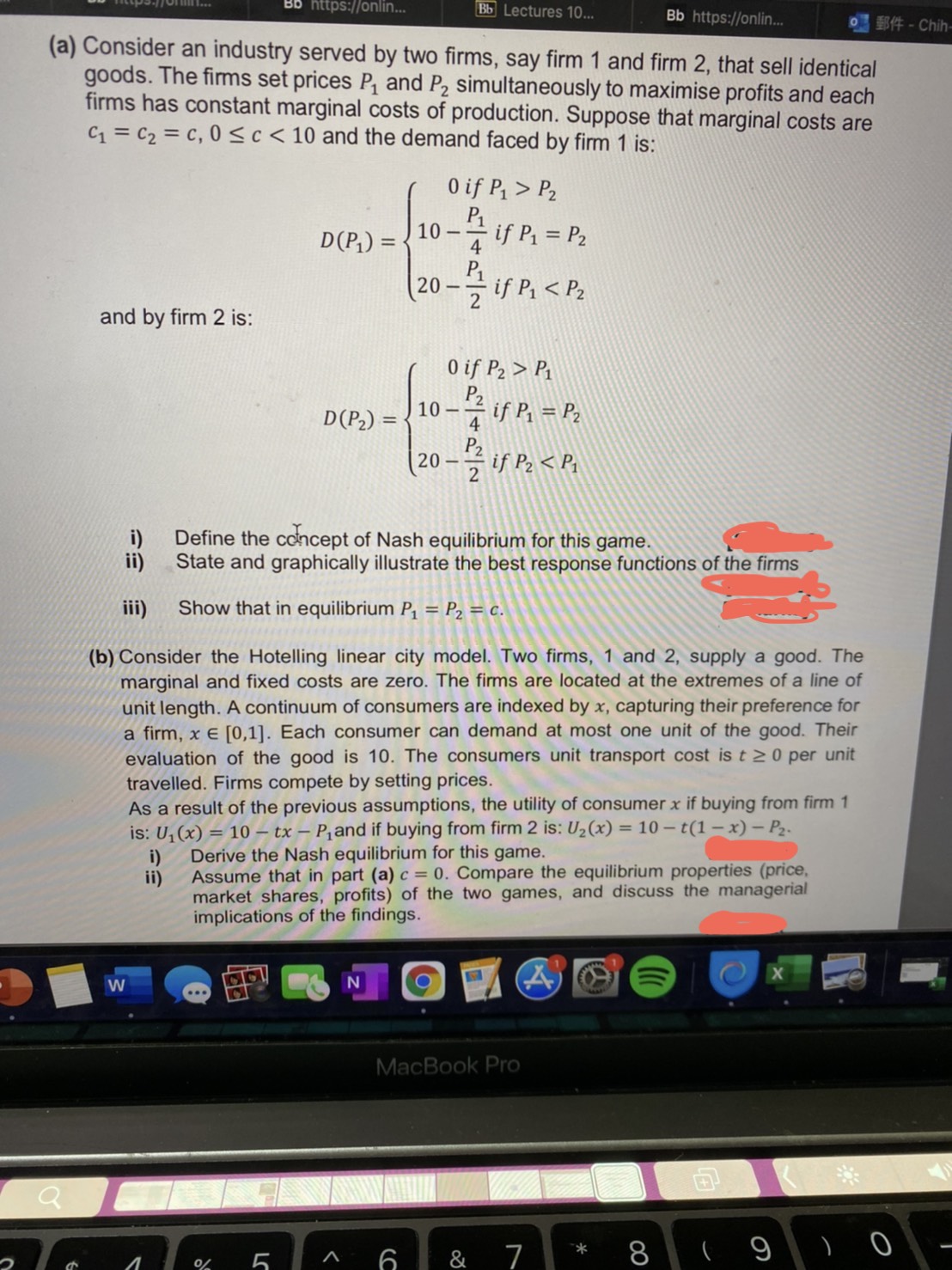 PLEASE help me to answer the question below with calculation Bb Lectures