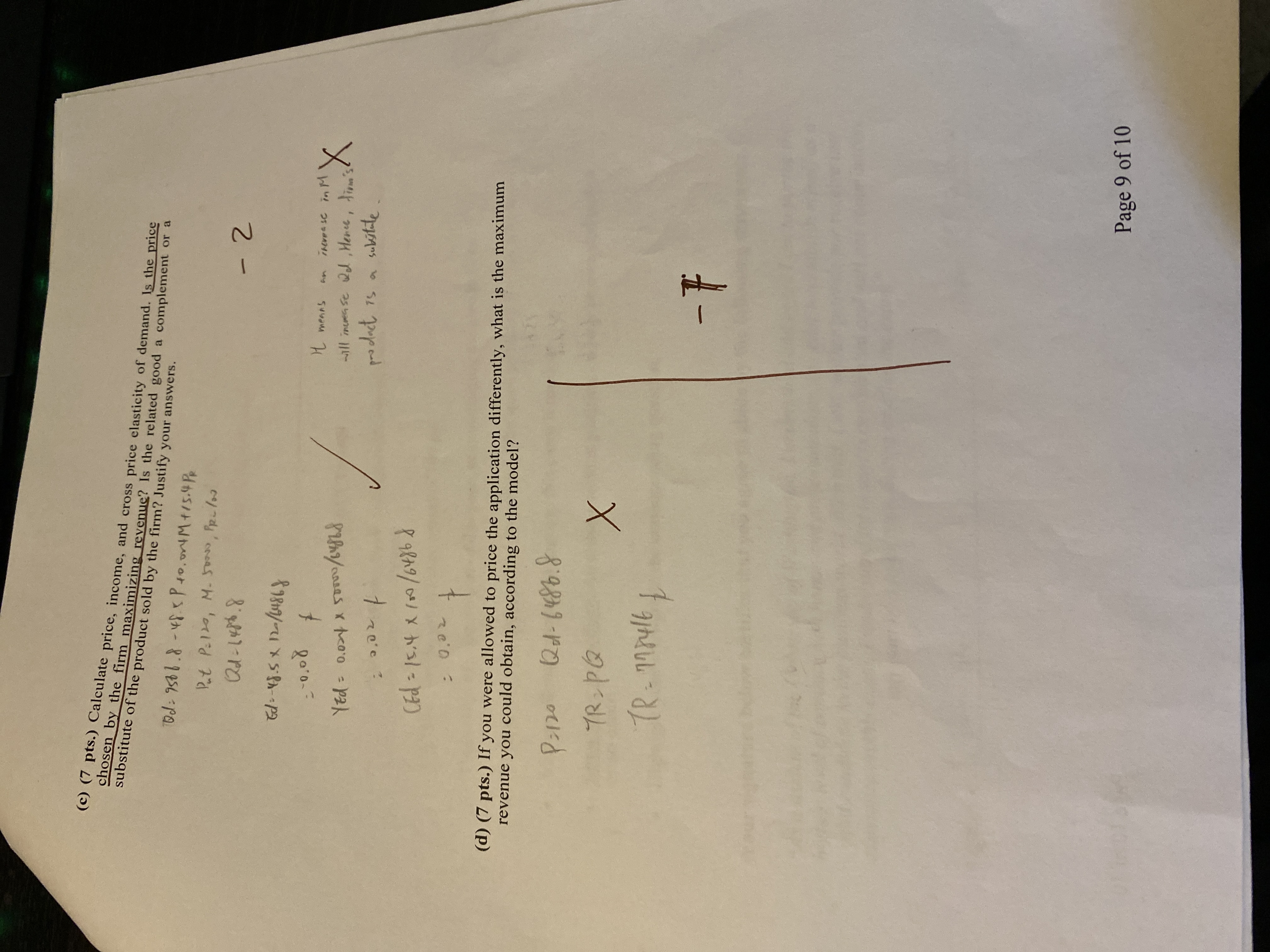 function for a certain product is as follows: Qd = a +