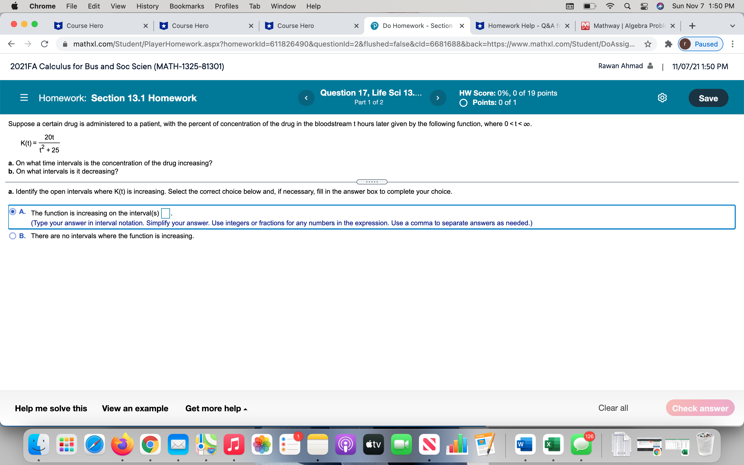 Problem Sol X + > C a mathxl.com/Student/PlayerHomework.aspx?homeworkld=611826490&questionld=2&flushed=false&cld=6681688&back=https://www.mathxl.com/Student/DoAssig... r Paused 2021FA Calculus
