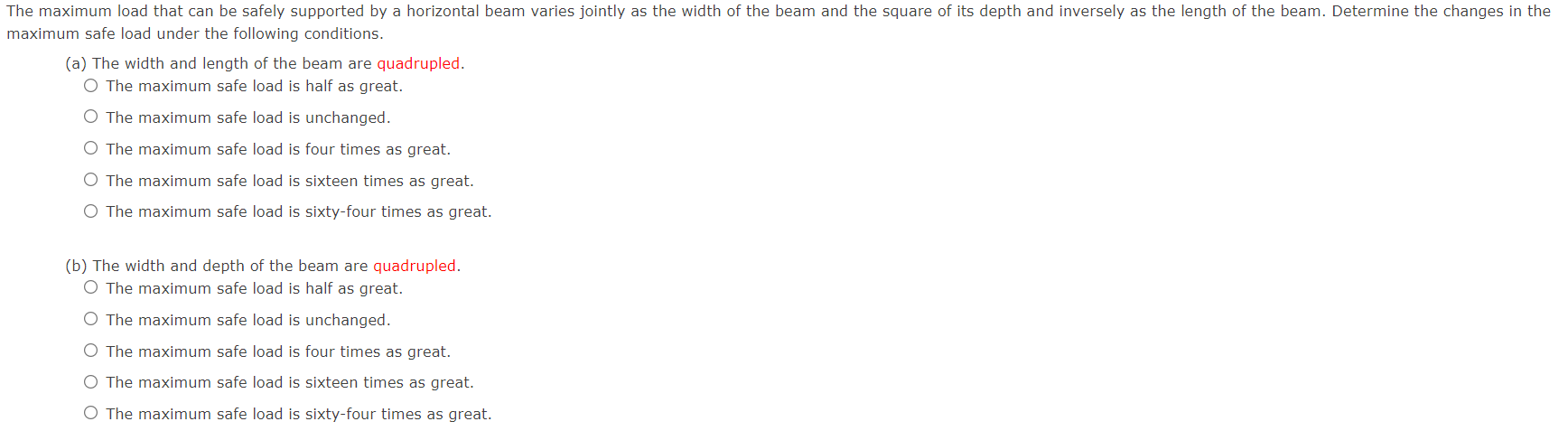 gas. S The maximum load that can be safely supported by a