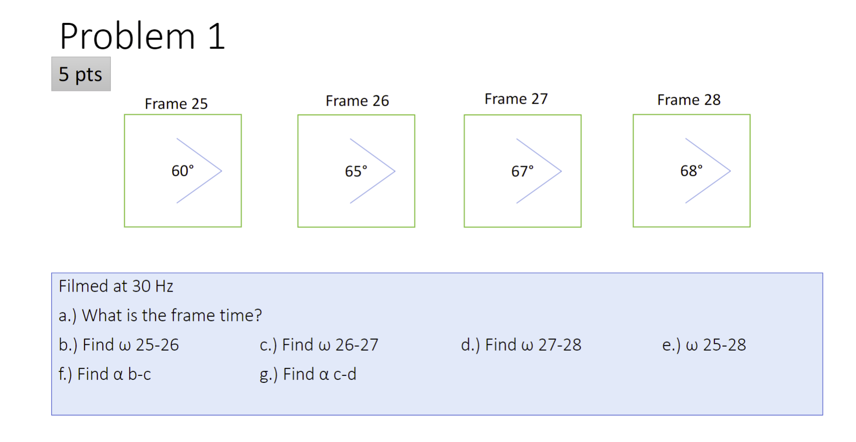 Problem 1 5 pts 60 65 67 68 Frame 25 Frame 26