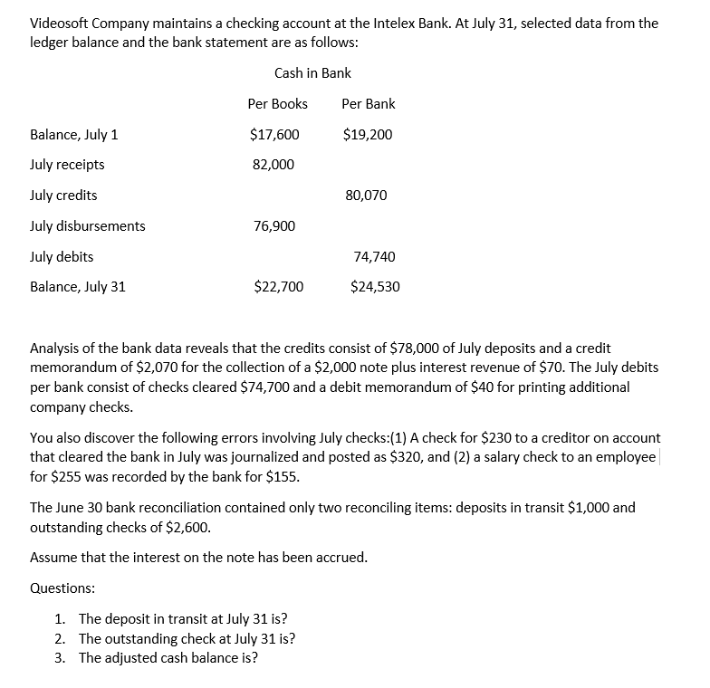 reconciling the cash balance per book with balance per bank statement on