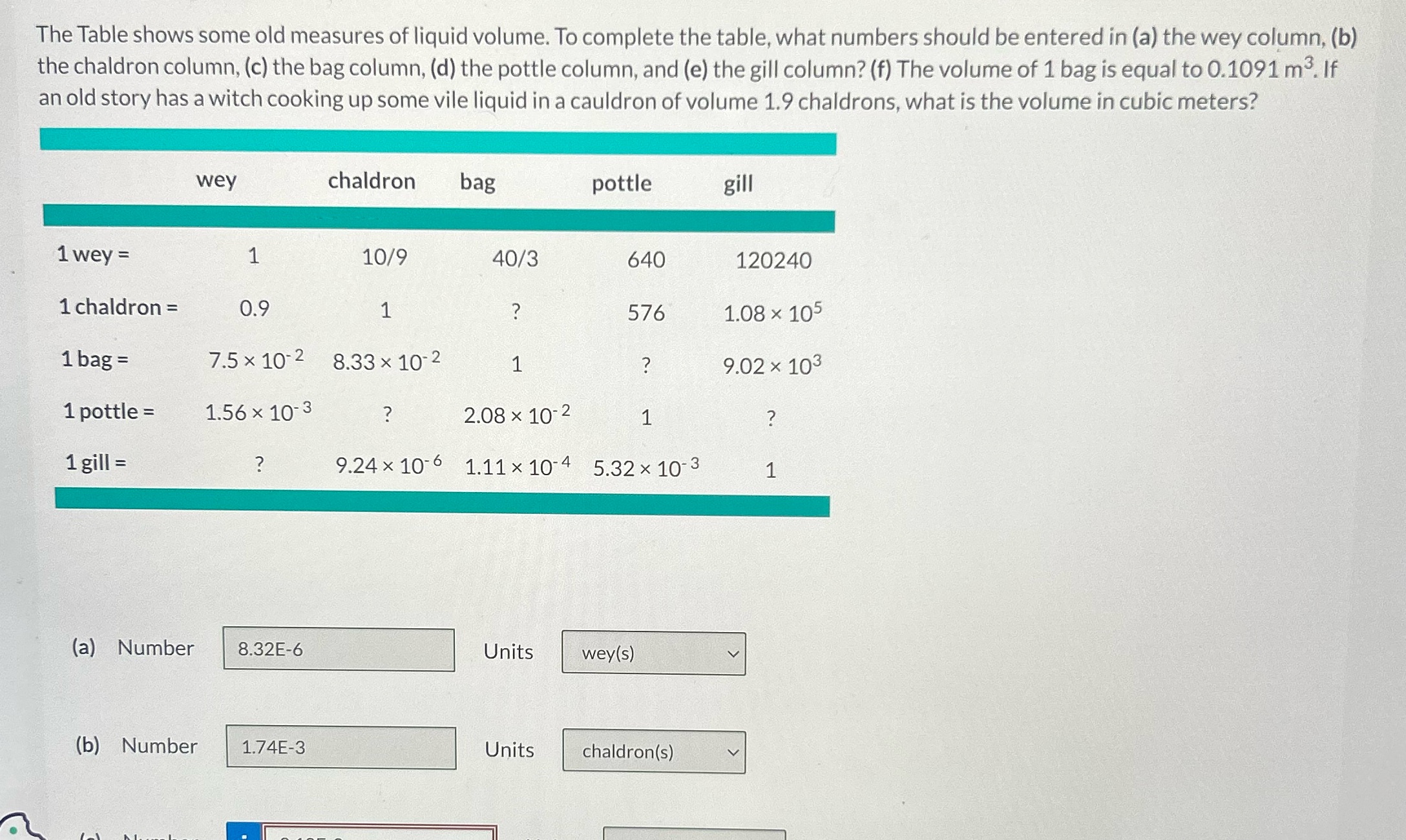 For questions (a) and (b) i got the right answer but I