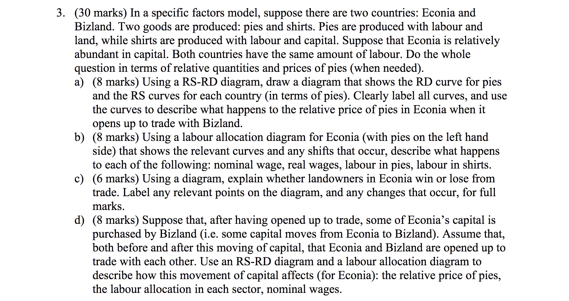 Please answer this question clearly. Thanks! 3. (30 marks) In a specic