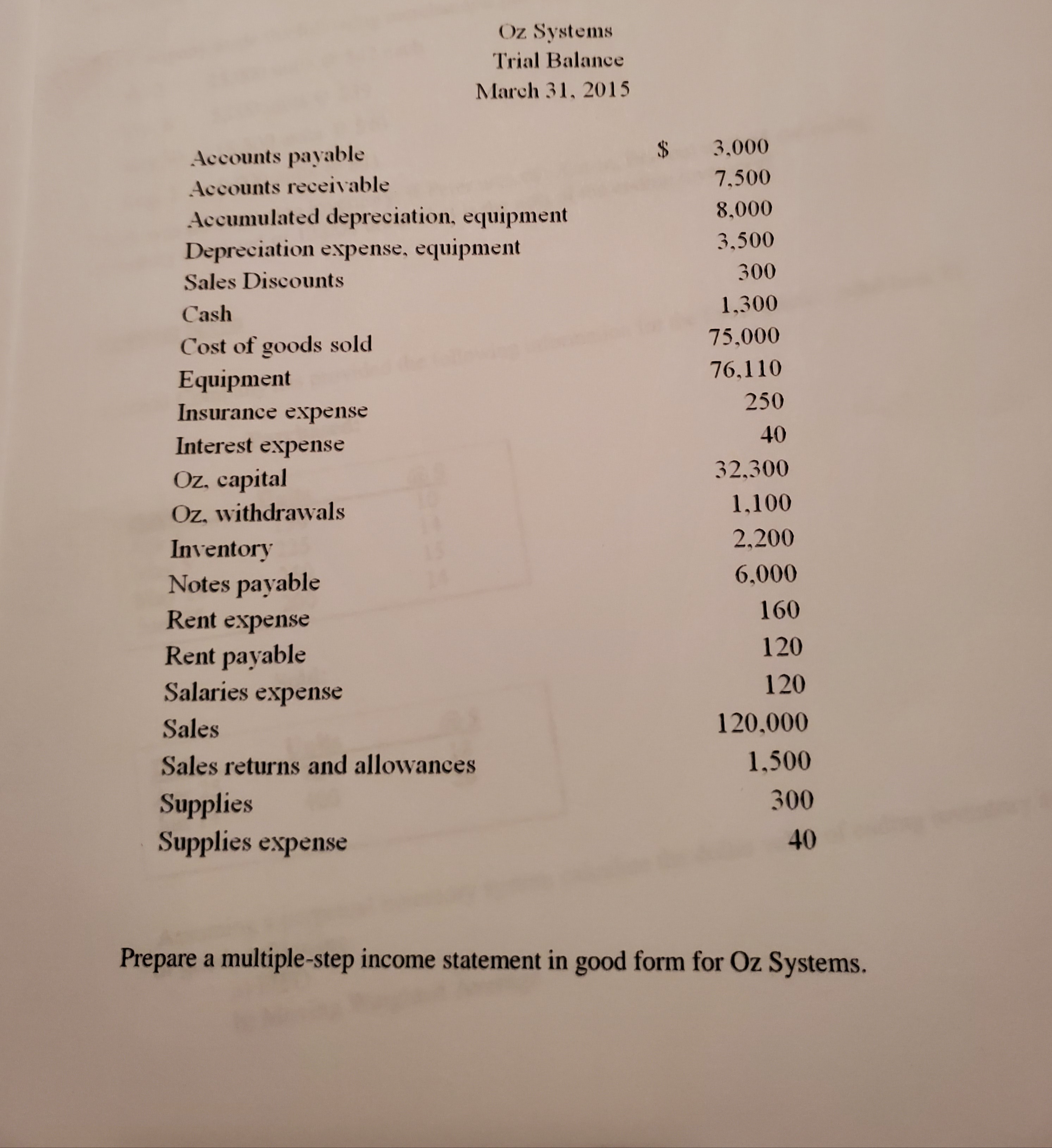 I don't know how to mutil step statement. Please help if possible