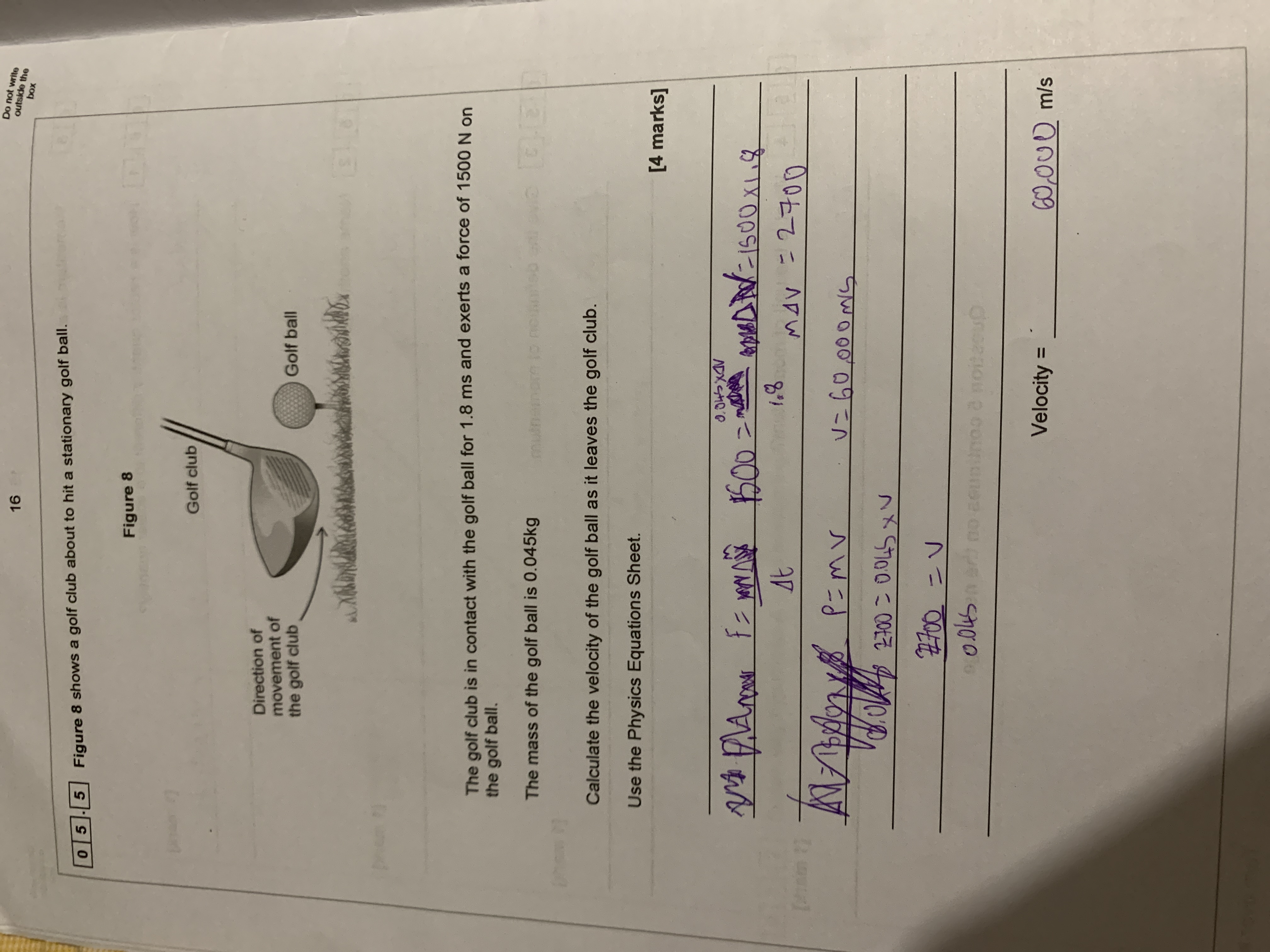 shows a golf club about to hit a stationary golf ball. Figure