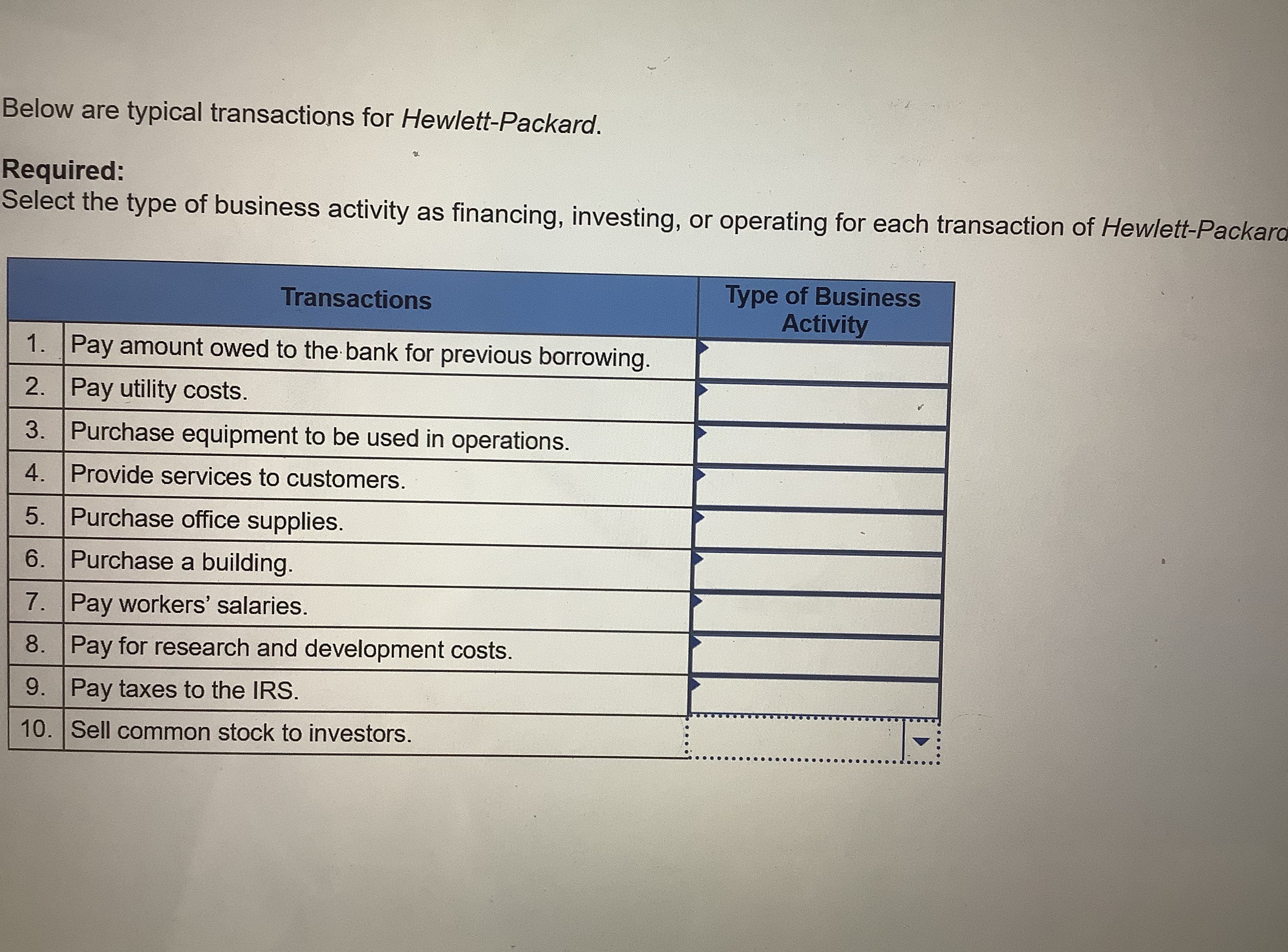 I want to know about the empty ten boxes. Below are typical
