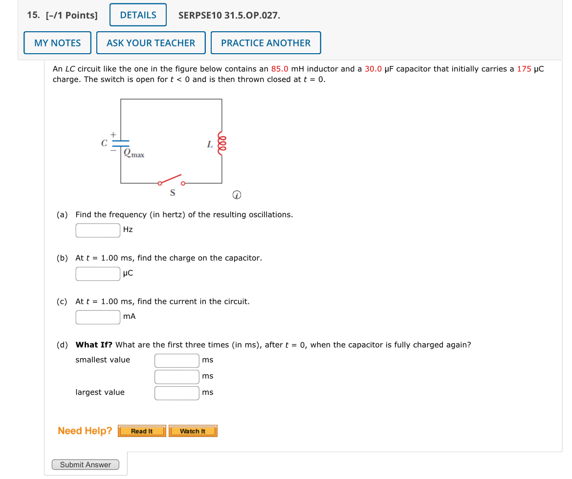 inductor at an instant that is a time interval of one time