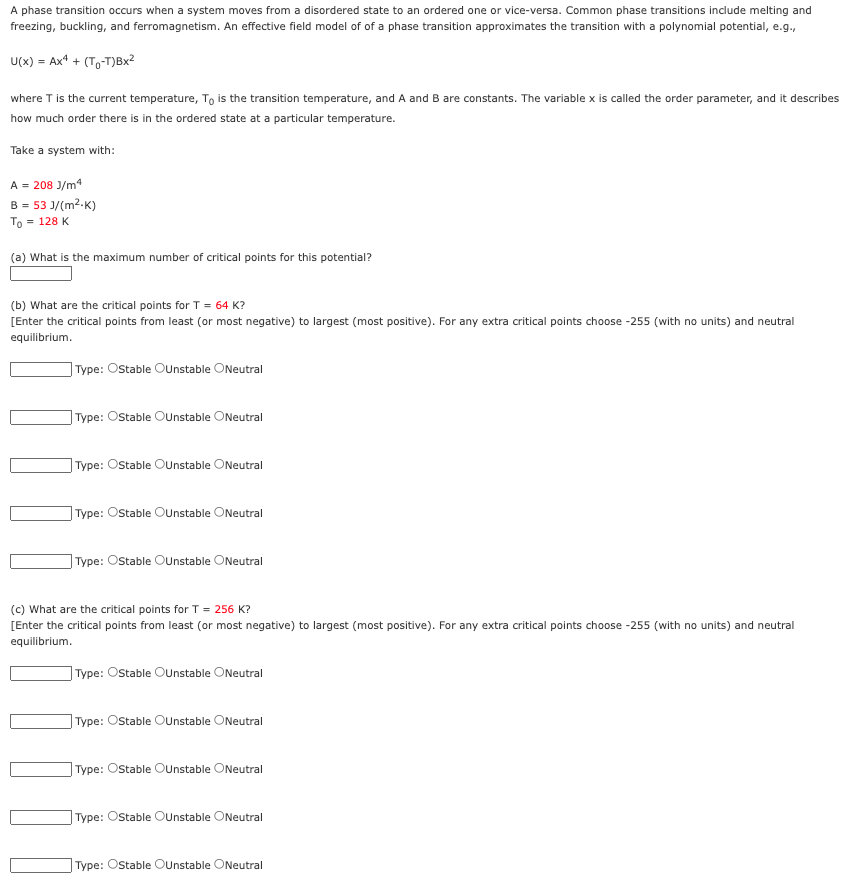 A phase transition occurs when a system moves from a disordered