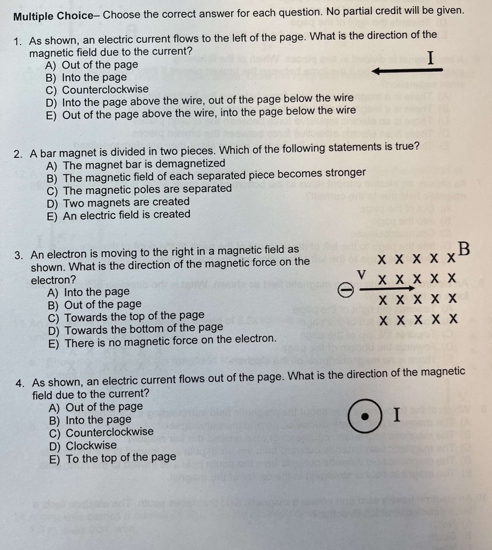 Answer all the questions on the map Multiple Choice Choose the correct