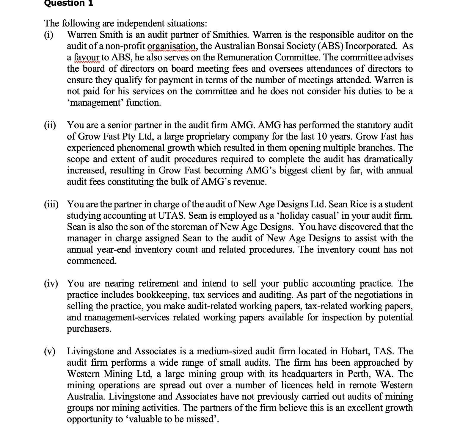 of Smithies. Warren is the responsible auditor on the audit of a